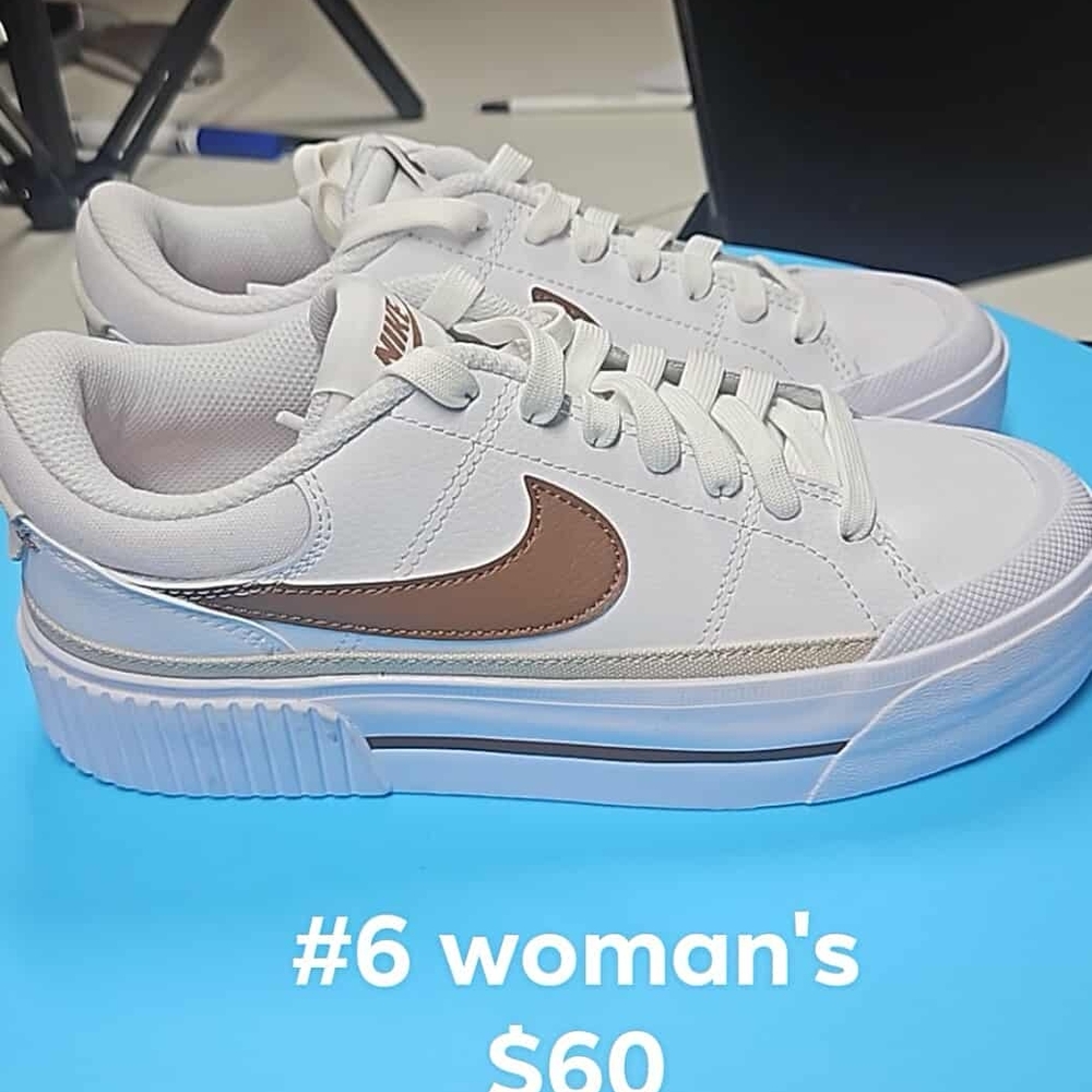 Nike Women's White and Brown Sneakers